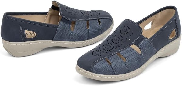 ⁦VJH confort Women’s Loafers, Slip-on Round Toe Light Weight Comfort Casual Walking Shoes⁩ - الصورة ⁦5⁩