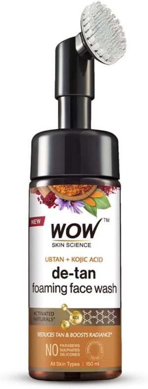 WOW Skin Science Ubtan Foaming Face Wash with Built-In Face Brush for Deep Cleansing - No Parabens, Sulphate, Silicones & Color, 100 mL