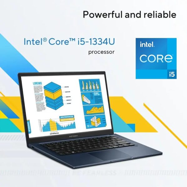 ⁦ASUS Vivobook 14(2025), 14", FHD Slim Laptop, Intel 13th Core i5-1334U, UHD Graphics, Privacy Camera, Bluetooth5.1, Windows 11 H, Quiet Blue, W/HDMI (16GB RAM | 2TB SSD)⁩ - الصورة ⁦3⁩