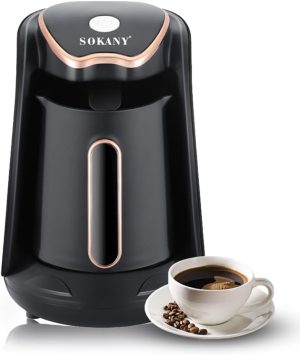 Labymos Electric Turkish Coffee Maker Machine with 250ml/1 Cup Coffee Pot Single Serve Espresso Maker 600W Heating Coffee Pot 5 Minute Quick Making with Induction -drip Function