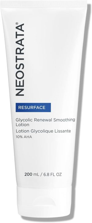 NEOSTRATA GLYCOLIC RENEWAL Smoothing Lotion Lightweight Skin Rejuvenation For Face, Body and Hands Oil-Free Fragrance-Free, 6.8 fl. oz.