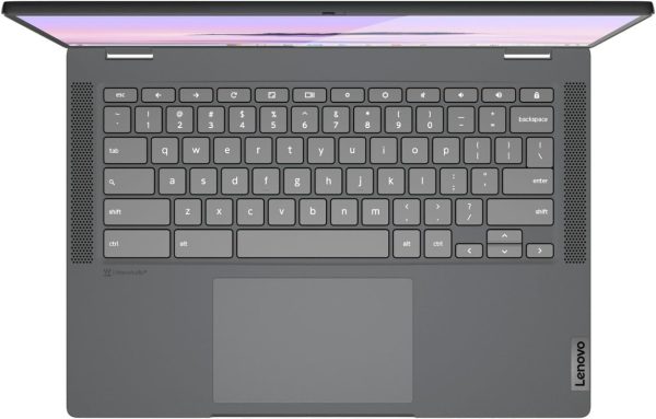 ⁦Lenovo Flex 5i Chromebook Plus 14" Touchscreen Laptop - Intel Core i3 1315U - 1920 x 1200 - Chrome OS - 8GB RAM - 256GB SSD - WiFi 6E & Bluetooth 5.3 - Backlit Keyboard - Webcam - Gray⁩ - الصورة ⁦8⁩