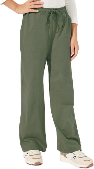 Styli Girls Elastic Waistband Wide Leg Joggers with Drawstring