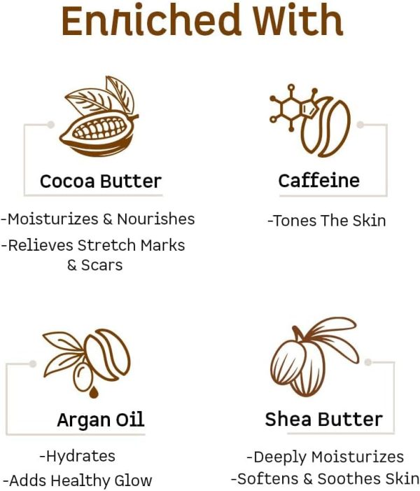 ⁦mCaffeine Naked & Rich Choco Body Butter| Cocoa Butter, Caramel | Deep Moisturizing | All Skin | Paraben & Mineral Oil Free | 250 g⁩ - الصورة ⁦2⁩