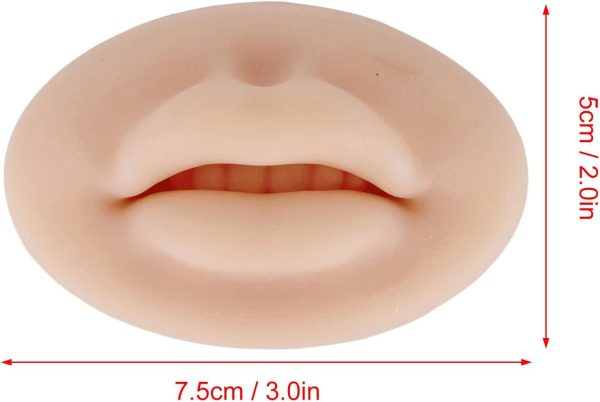 ⁦BROLEO Fake Lips, 3D Silicone Lips Easy to Use Widely Used Soft for Training for Embroidery Beginners (Dark Skin Color)⁩ - الصورة ⁦5⁩