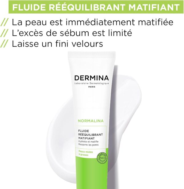 ⁦Dermina Normalina Rebalancing Matifying Fluid 40 ml⁩ - الصورة ⁦5⁩