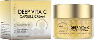 TERRIFI Deep Vitamin C Golden Capsule Face Moisturizer, Liposome Capsules for Wrinkle Reduction and Skin Radiance, Transparent Gel for Hydration and Glow