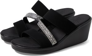 Skechers Rumble on - Social Glam womens Wedge Sandal