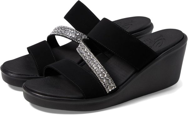 Skechers Rumble on - Social Glam womens Wedge Sandal