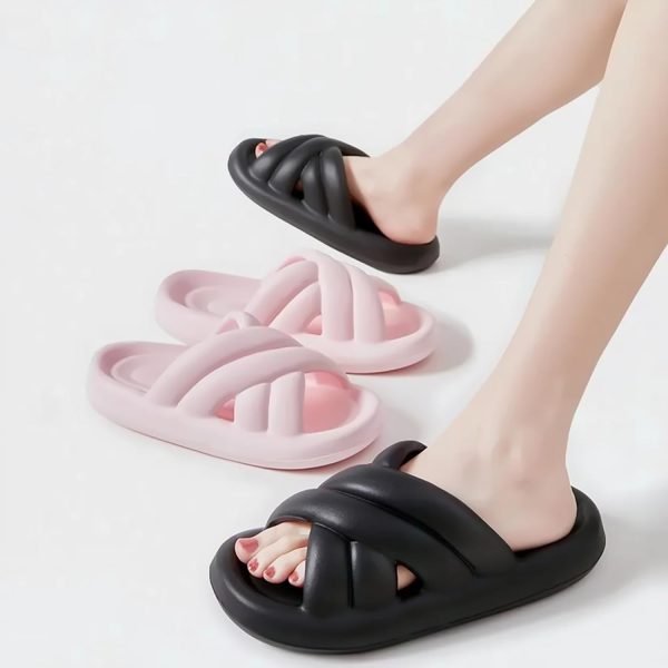 ⁦Bathroom Slippers Women's EVA Cloud Indoor Slippers Ultra-Light Non-slip Summer Couple -HXX⁩ - الصورة ⁦7⁩