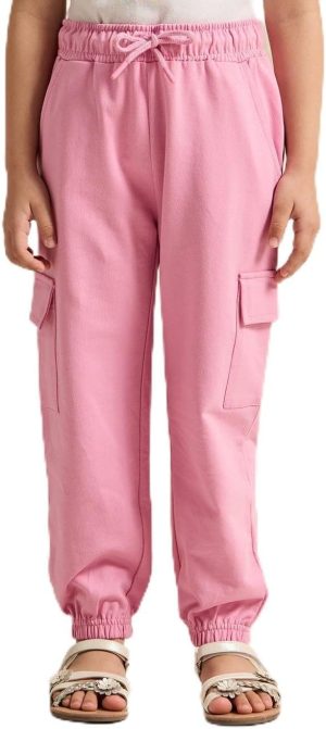 REDTAG Girls Pink Cargo Track Pants