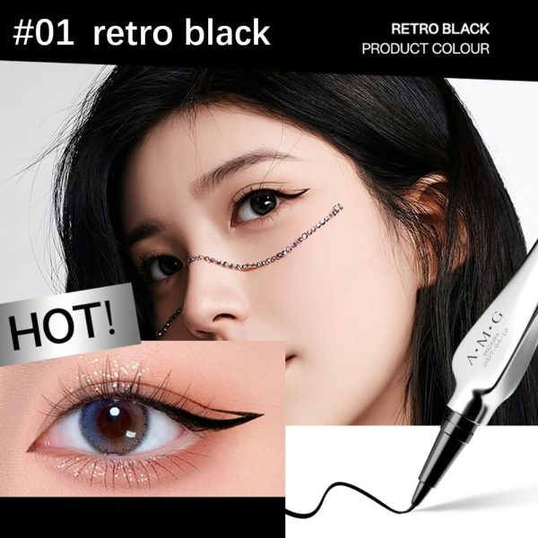 ⁦Eyeliner Liquid Pen, Long-Lasting Precise High-Pigmented Liquid Eyeliner 01⁩ - الصورة ⁦2⁩