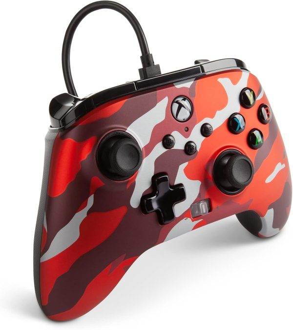 ⁦PowerA Xbox Series X Enhanced Wired Controller (Metallic Red Camo)⁩ - الصورة ⁦3⁩