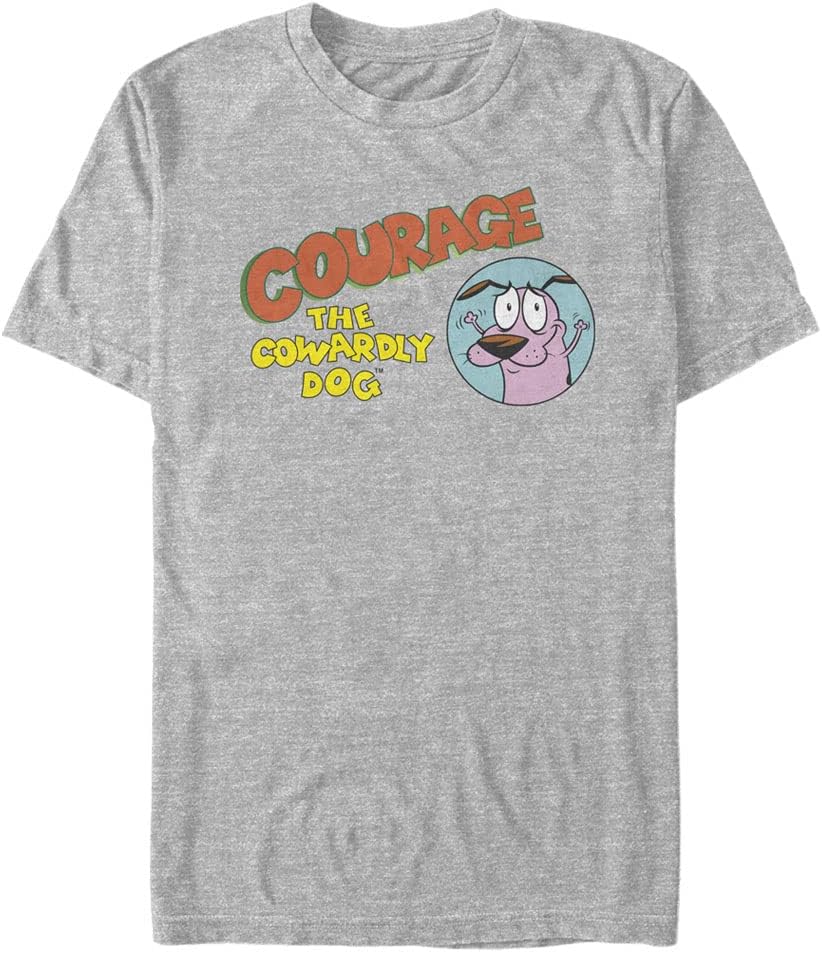 Warner Bros. Mens Courage The Cowardly Dog Courage Logo Men's Tops Short Sleeve Tee Shirt 1 Warner Bros. Mens Courage The Cowardly Dog Courage Logo Men's Tops Short Sleeve Tee Shirt