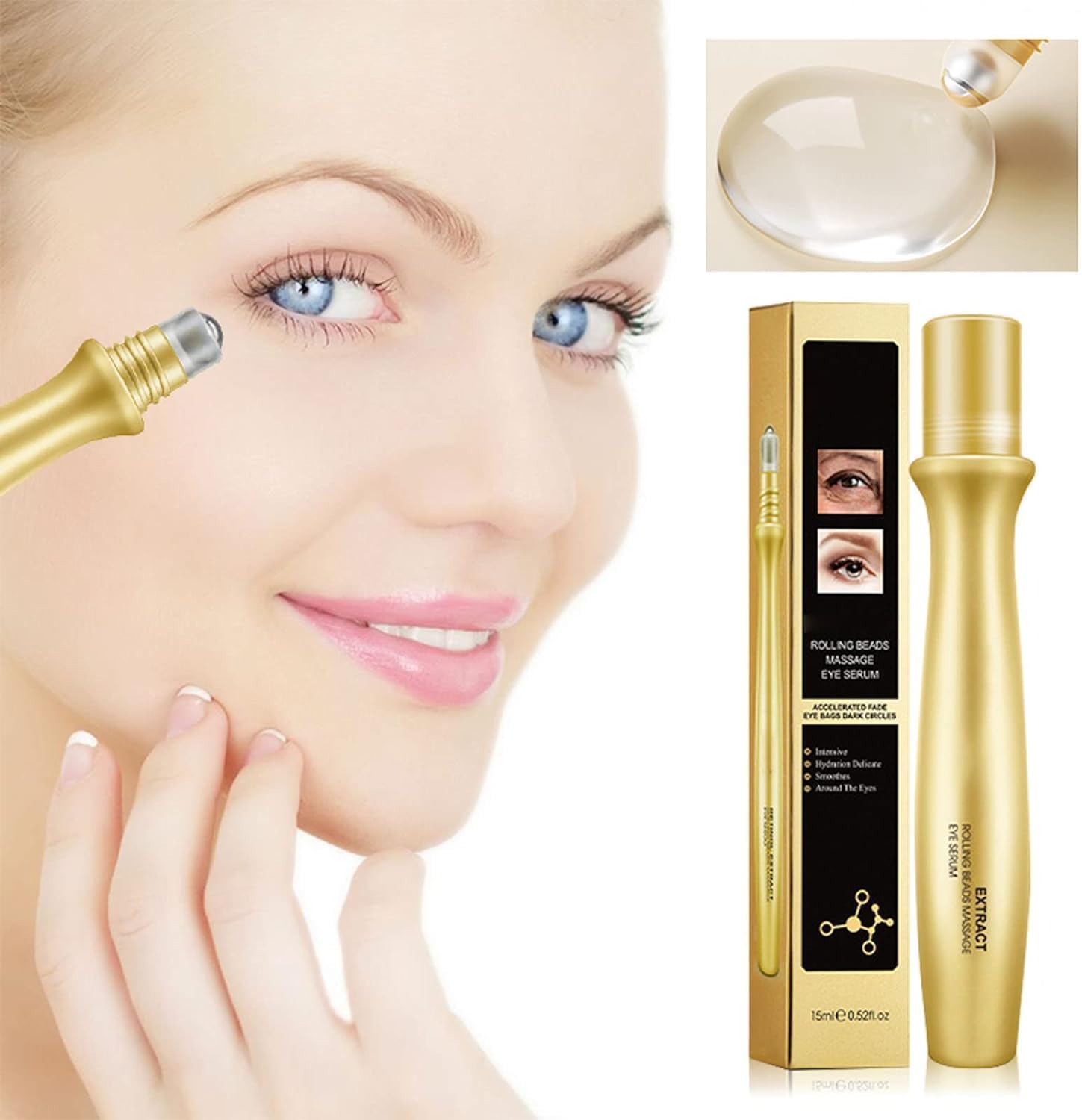 SADOER Retinol Bead Eye Massage Serum to Soften and Improve Dry, Rough Skin 4 SADOER Retinol Bead Eye Massage Serum to Soften and Improve Dry, Rough Skin - الصورة 4