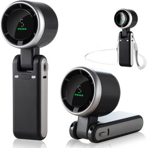 FOTN Portable Handheld Mini Turbo Fan(12H Standby), USB Rechargeable Travel Desk/Neck Fan with 5 Speeds, 3600mAh Battery & 13000RPM Speed, 3 IN 1 Foldable Personal Mini Fan for Travel/Home Black