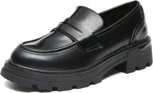 Bernal Chunky Loafers for Women Platform Fashion Comfortable Slip-On Business Shoes with Buckle