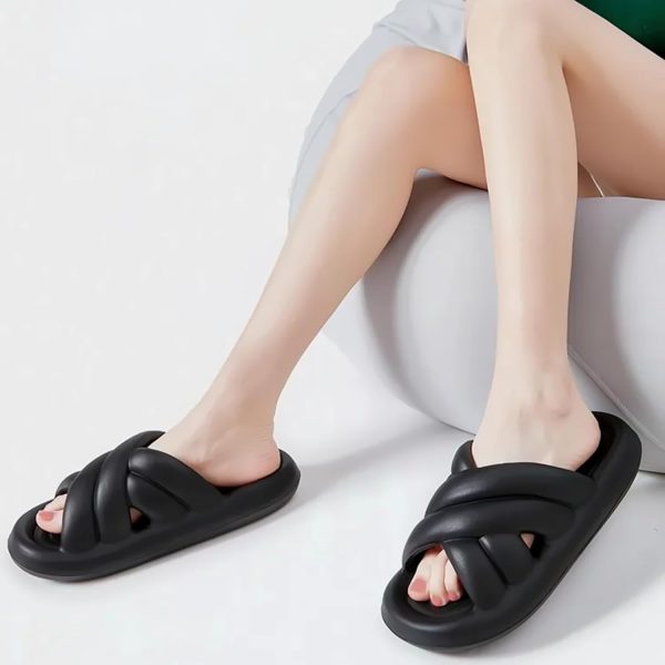 ⁦Bathroom Slippers Women's EVA Cloud Indoor Slippers Ultra-Light Non-slip Summer Couple -HXX⁩ - الصورة ⁦6⁩
