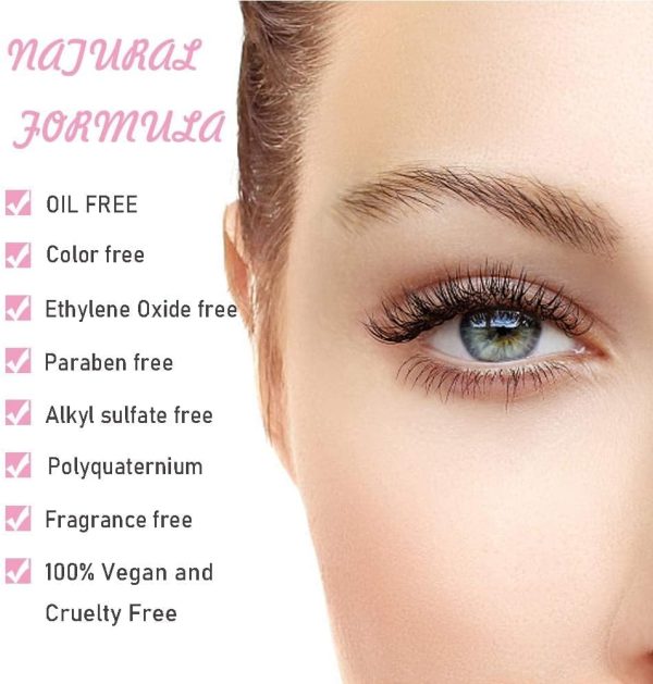 ⁦Eyelash Extension Cleanser Eyelid Foaming Cleanser Lash Foam Shampoo for Extensions, Oil, Paraben & Sulfate Free,100% Safe for Natural Lashes, Non-Irritating, Perfect for Professional Salon 1.69fl.oz⁩ - الصورة ⁦3⁩
