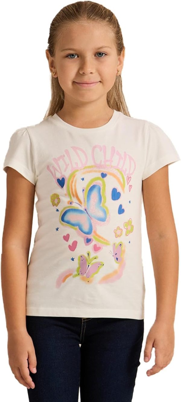 REDTAG Girls White Wild Child Placement Print Blouse