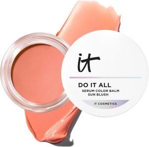 IT Cosmetics Glow with Confidence Sun Cream Blush - Blendable & Buildable Blush + Bronzer for a Pop of Sun-Blushed Color - 24HR Hydration with Hyaluronic Acid, Peptides & Vitamin E- 0.63 oz
