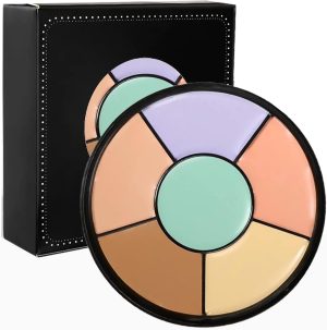 Azonee Color Corrector Palette, 6 Colors Concealer, Full Coverage Concealer, Concealer Contour Palette for Dark Circles, Redness, Long Lasting Cream Contour Palette, Brightening Cream Concealer