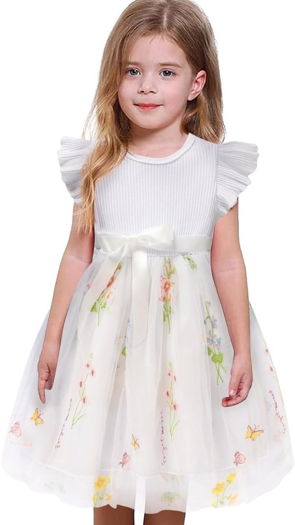 ⁦Toddler Girl Tulle Dress for Summer—Sleeveless Ruffle Design, Lightweight and Breathable, Suitable for Parties, Daily Wear, or Photo⁩ - الصورة ⁦2⁩