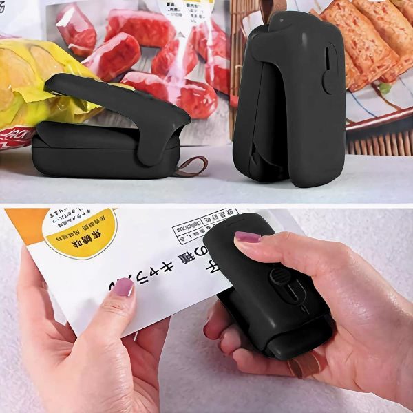 ⁦Senbos Vacuum Sealer, 2 in 1 Mini Heat Sealer & Cutter, Portable Bag Resealer Machine, Food Saver for Plastic Bags, Snack, Cookies, Fresh⁩ - الصورة ⁦3⁩