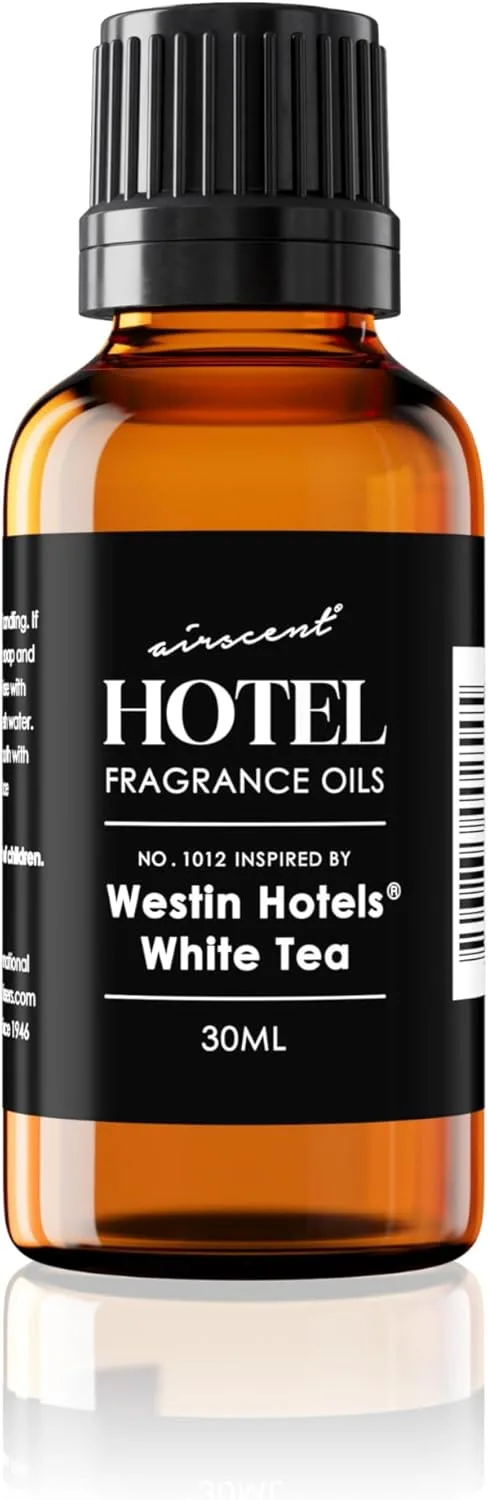 Hotel Diffuser Oil Inspired by Westin White Tea Hotel Scent - AirScent No. 1012 Fragrance Oil Blend - 30 mL, 1 fl oz Glass Dropper Bottle for Aromatherapy Diﬀusers and Humidifiers