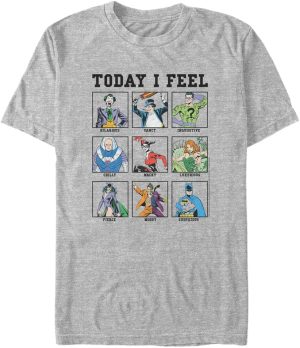 DC Comics Warner Brothers Big & Tall Batman Today I Feel Villains Men's Tops Short Sleeve Tee Shirt, Athletic Heather, 3X-Large, Athletic Heather, 3X-Large Big Tall
