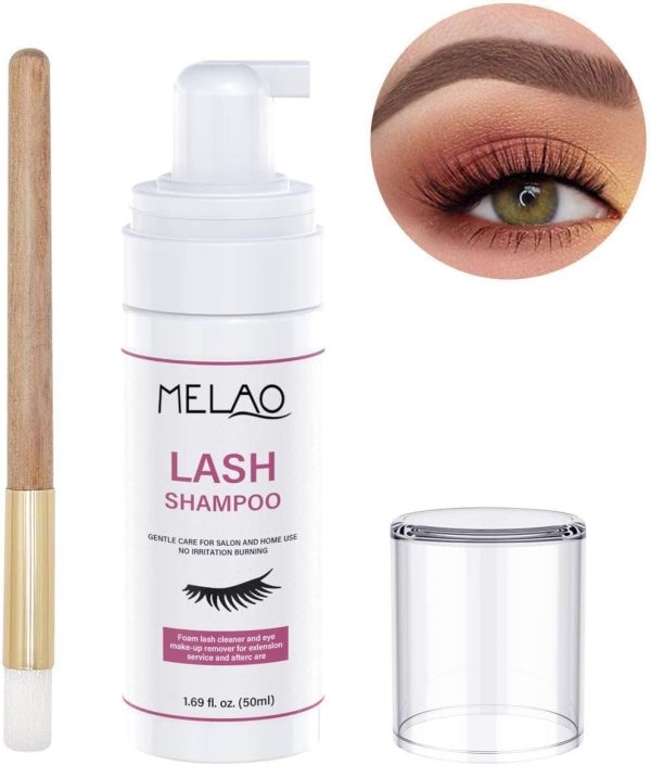 ⁦Eyelash Extension Cleanser Eyelid Foaming Cleanser Lash Foam Shampoo for Extensions, Oil, Paraben & Sulfate Free,100% Safe for Natural Lashes, Non-Irritating, Perfect for Professional Salon 1.69fl.oz⁩ - الصورة ⁦8⁩
