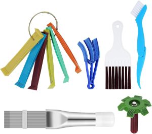 Foloose Air Conditioner Fin Cleaner Set Air Conditioner Condenser Fin Comb Ac Coil Cleaner Air Refrigerator Fin Cleaner Evaporator Radiator Repair Clean Tool(6PCS）