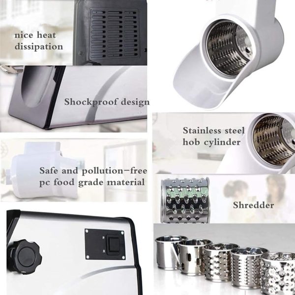 ⁦Generic Professional Rotary Cheese Shredder Machine, 300W Commercial Grater, 180r/min Multifunction Rotary Cheese Grater for Fruits, Vegetables, Nuts, Chocolate⁩ - الصورة ⁦6⁩