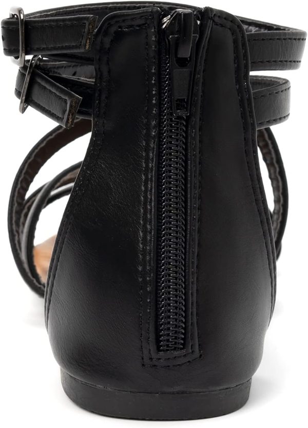 ⁦FUNKYMONKEY Women's Gladiator Strap Sandals Flat Fisherman Thong Cross Strappy Sandals⁩ - الصورة ⁦4⁩