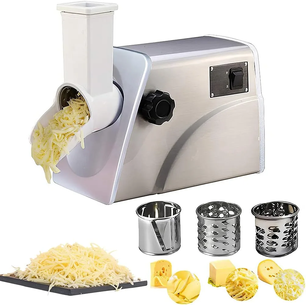 Generic Professional Rotary Cheese Shredder Machine, 300W Commercial Grater, 180r/min Multifunction Rotary Cheese Grater for Fruits, Vegetables, Nuts, Chocolate