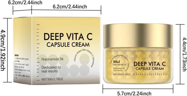 ⁦TERRIFI Deep Vitamin C Golden Capsule Face Moisturizer, Liposome Capsules for Wrinkle Reduction and Skin Radiance, Transparent Gel for Hydration and Glow⁩ - الصورة ⁦6⁩