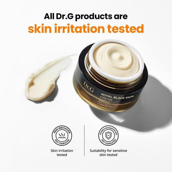 ⁦Dr. G Royal Black Snail Cream, 50ml - Korean Moisturizer, Snail Mucin Moisturizer, Korean Skin Care Moisturizer, Korean Face Moisturizer Korean, Moisturizer Face Cream Korean, Kbeauty, K Beauty⁩ - الصورة ⁦6⁩