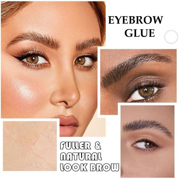 ⁦Excefore Tinted Thickening Brow Mascara,Brow Fast Sculpt,Waterproof, Transfer-proof, Brush to Fill in Eyebrows and Cover Gray Hairs, Cruelty Free, Light Medium Brown, 2 Pack(09 transparent brow glue)⁩ - الصورة ⁦5⁩