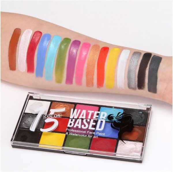 ⁦Tazweeq 15 Colour Water Based Face Paint, Body Paint, Face Paint Sets, Children's Face Painting Paint Quick Drying⁩ - الصورة ⁦2⁩