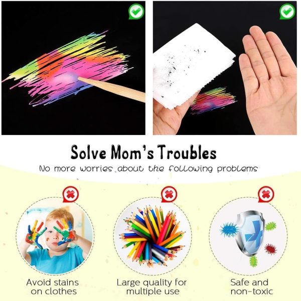 ⁦DMG TECH Crafts For Kids, Rainbow Scratch Mini Art Notes, 100 Magic Scratch Paper Note Cards, Arts Crafts DIY Party Favor Supplies for 3-11 Years Girls Boys, Arts and Crafts For Kids⁩ - الصورة ⁦3⁩