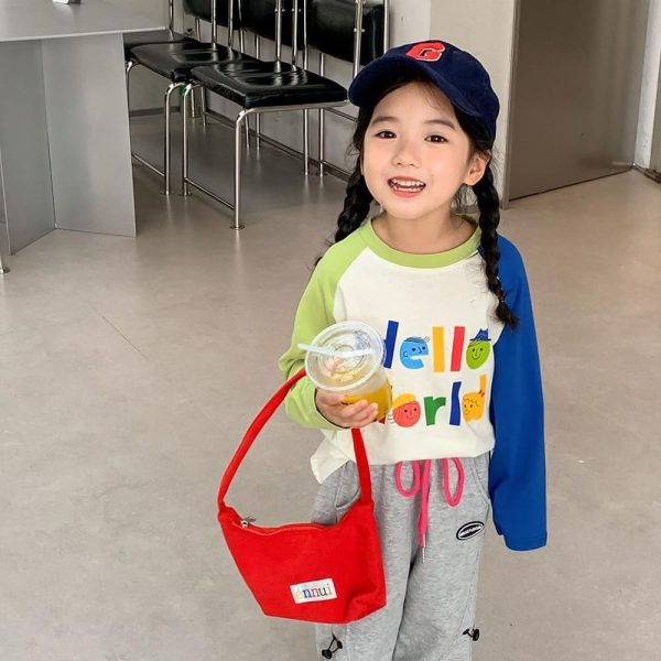 ⁦L&Wen Girls Crewneck Raglan Long Sleeves T-shirt⁩ - الصورة ⁦2⁩