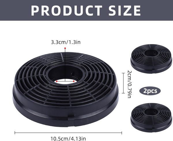 ⁦2PCS Carbon Filter For Cooker Hoods,Cooker Hood Filters,Charcoal Filters For Cooker Hood,Compatible With Hja2480 Hja2908 Lam2401 Recirculating Carbon Charcoal Filters Replacement Extractor Vent Fan⁩ - الصورة ⁦2⁩