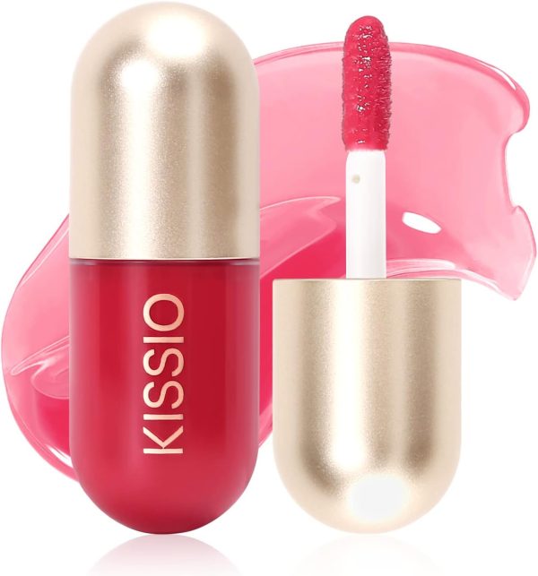 ⁦KISSIO Lip Plumper,Color Lip Plumper Gloss,Lip Enhancer,Plant Extracts Plumping Lip Serum,Moisturizing Lip Gloss for Fuller Lips and Hydrated Beauty Lips 5.5ml,05 Dogwood⁩ - الصورة ⁦2⁩