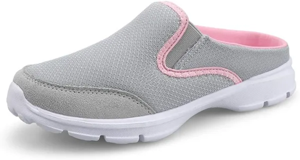 MizHome Women's Backless Walking Sneakers Summer Slip-on Mule