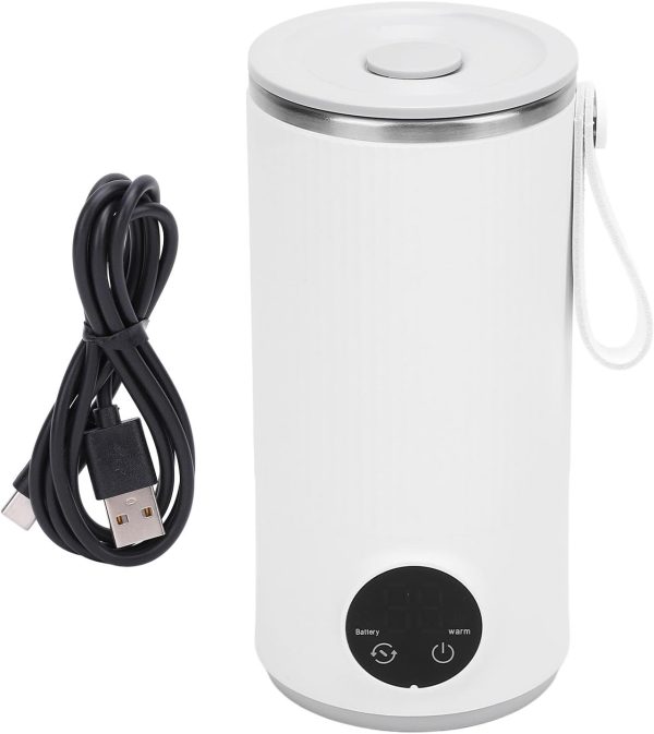 ⁦Travel Electric Kettle, 4 Temperature Settings Heated Travel Mug, 400ML Portable Electric Kettle with Built in Rotary Stirrer, 6000mah USB Rechargeable⁩ - الصورة ⁦6⁩