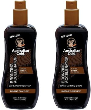 Australian Gold Accelerator Spray Gel With Bronzer 8 Ounce (237ml) (Pack of 2)