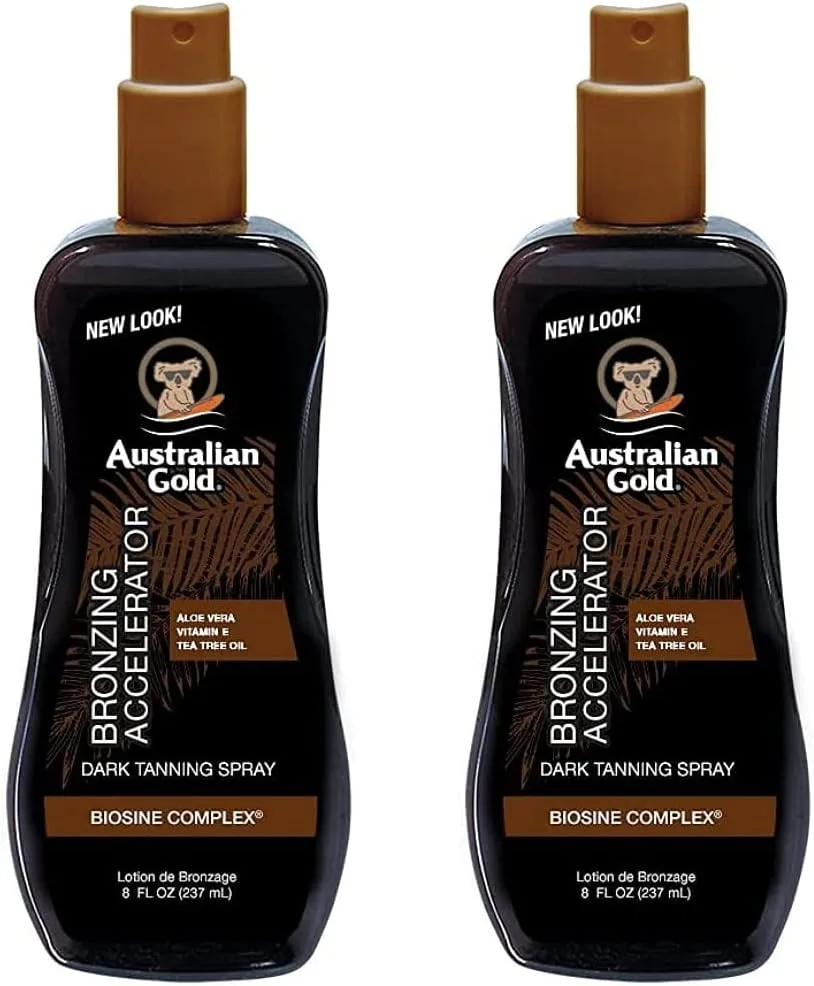 Australian Gold Accelerator Spray Gel With Bronzer 8 Ounce (237ml) (Pack of 2)