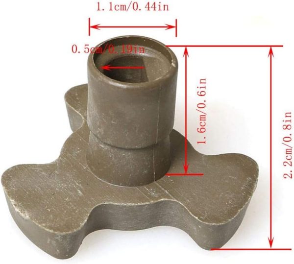 ⁦6pcs，Microwave Turntable Coupler Plate Support Stand Drive Cog Tools 0.63 Inch Microwave Shaft Short Type⁩ - الصورة ⁦3⁩