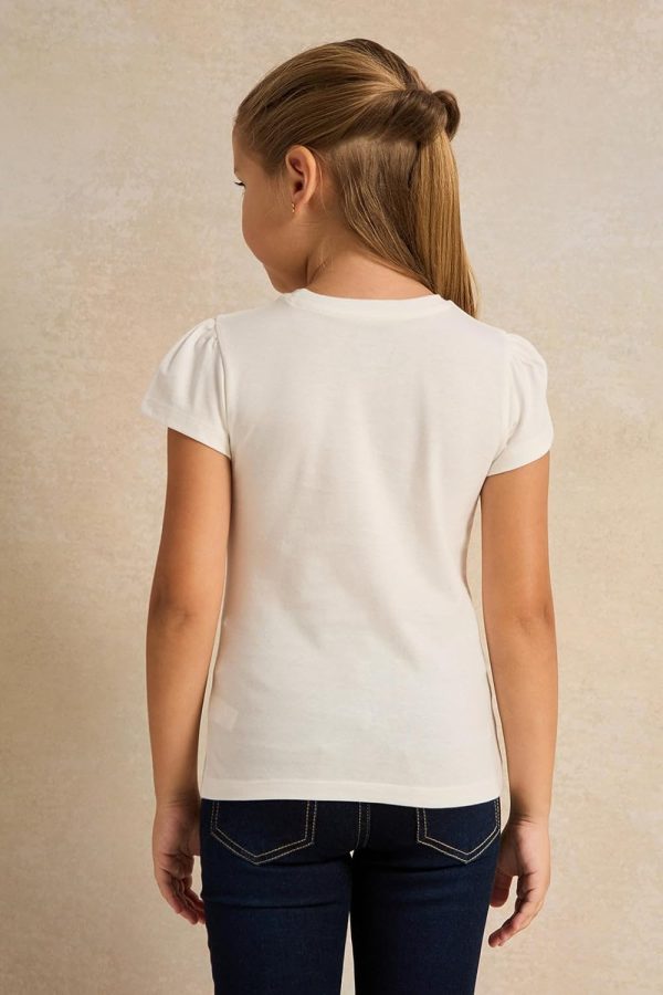 ⁦REDTAG Girls White Wild Child Placement Print Blouse⁩ - الصورة ⁦4⁩