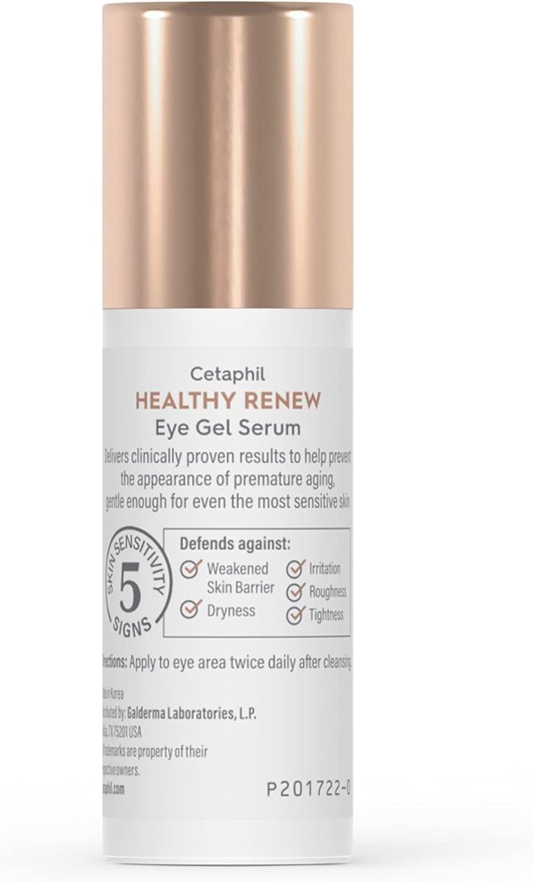 ⁦Cetaphil Healthy Renew Hydrating Eye Gel Serum 0.5 Oz, 24Hr Under Eye Cream for Anti Aging, Reduces the Appearance of Dark Circles and Wrinkles, Retinol Alternative Peptide Serum, For Sensitive Skin⁩ - الصورة ⁦10⁩